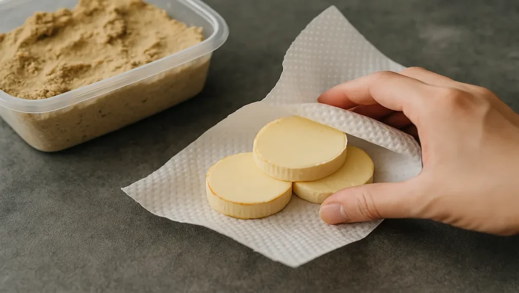 チーズのぬか漬けをキッチンペーパーで包む理由